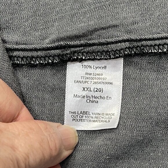 TIME & TRU Chambray Halter Top Tie‎ Back Keyhole Womens XXL / XXXL Black NEW - Picture 8 of 14